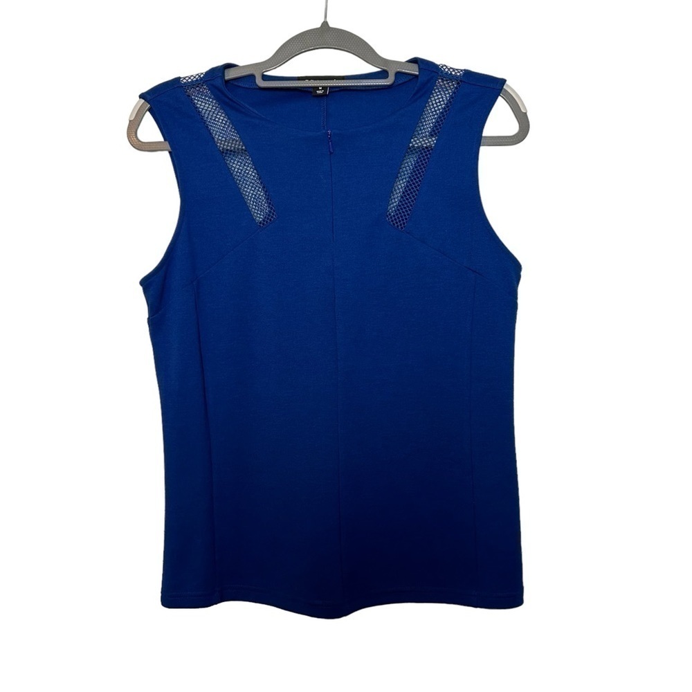 TROVE Blue Mazarine Sleeveless Top w/ Net Accent Sz.M